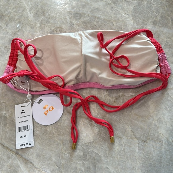 PQ Swim- Aura Luna Color Block Top- Size‎ D - Picture 5 of 6